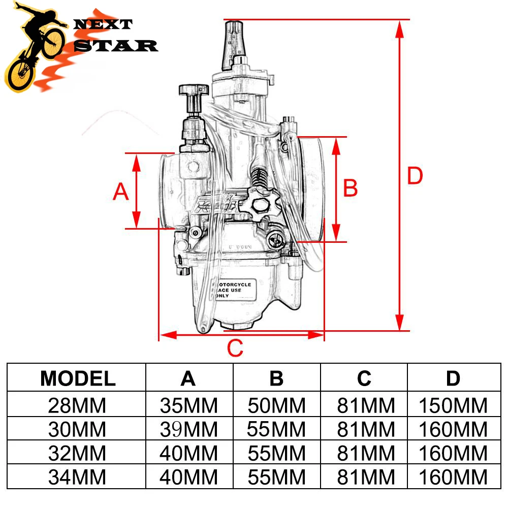 Universal For KOSO PWK 28 30 32 34 2T 4T For Keihin Mikuni Carburetor Carburador With Power Jet For Yamaha Suzuki Honda 75-250cc