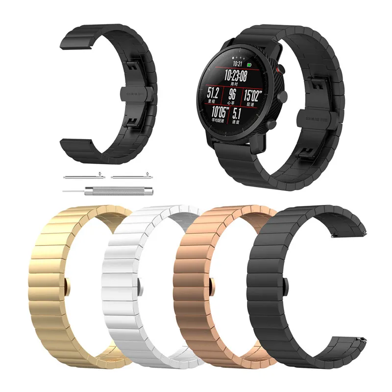 

22MM Stainless Steel Strap For Huawei Watch GT 2 Pro 46MM/2E Honor GS Pro Smart Watchbands For Amazfit GTR 47MM Metal Correa