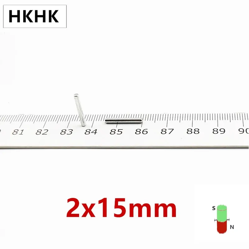 HKHK 100 200 PCS mini magnet Dia.2x15 mm mini magnet encoder 2mm x 15mm strong magnetic standard 2x15 mm