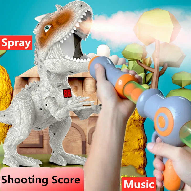 High Simulation Spray Battle Shooting Dinosaur Hungry Shooting Animal Air-powered Gun Soft Bullet Ball Scoring Game Auto  Score