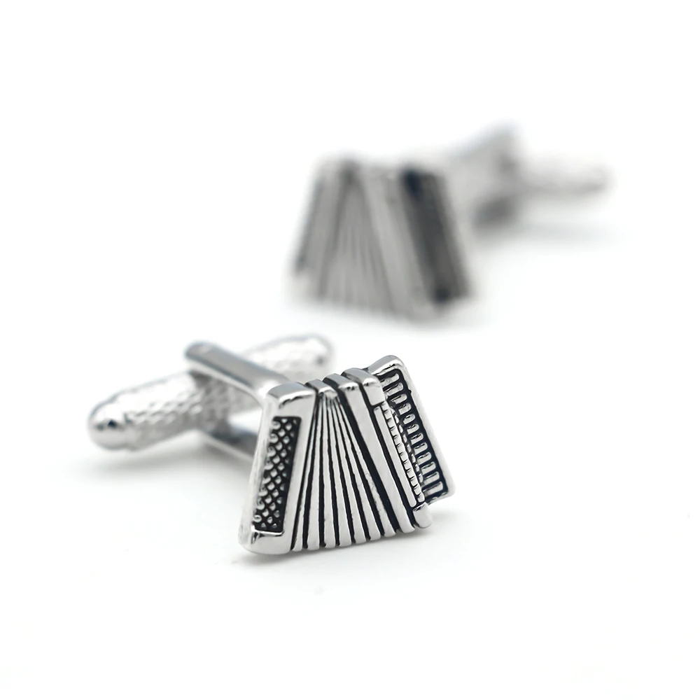 New Arrival Accordion Cuff Links Black Color Music Instruments Design Quality Brass Material Men's Cufflinks