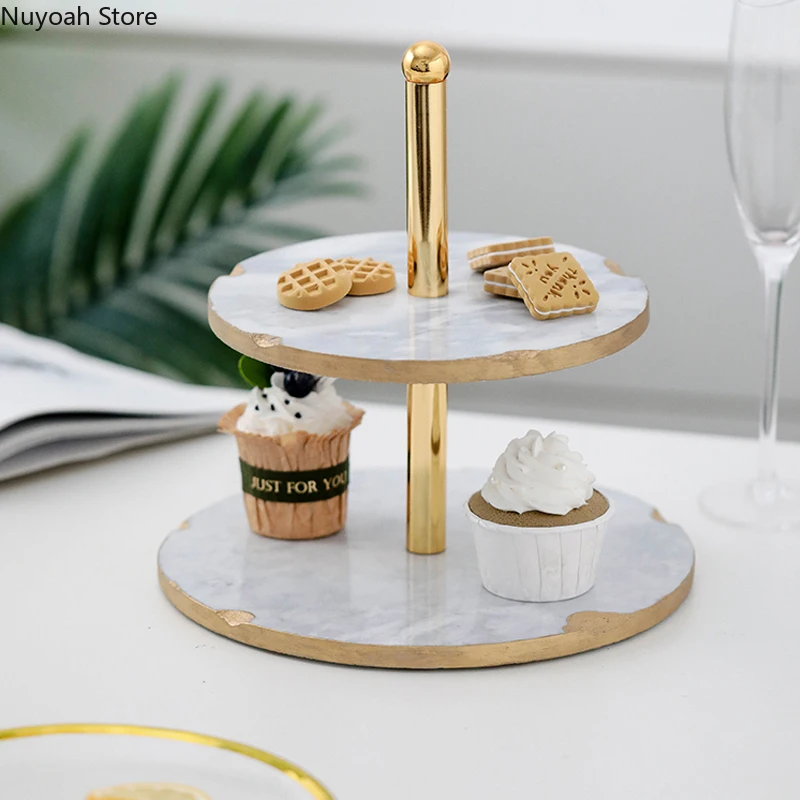 

Light Luxury Metal Cake Tray European-style Creative Double-layer Dessert Table Shelf Wedding Banquet Decoration Storage Tray