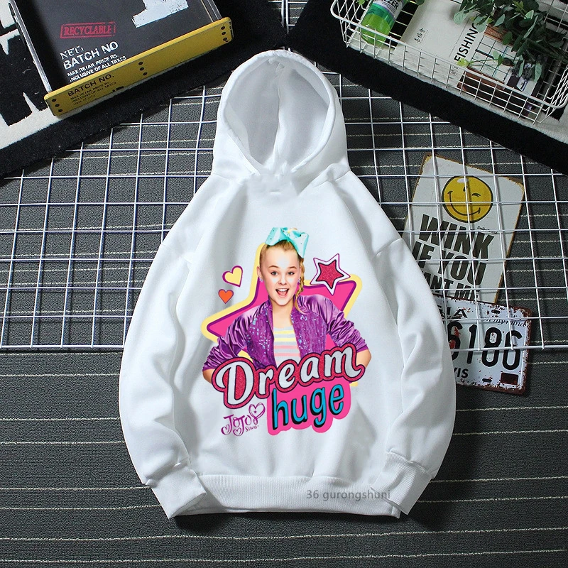 novelty design girls hoodies jojo siwa graphic print baby spring autumn sweatshirt Harajuku girls birthday costume hoodies tops