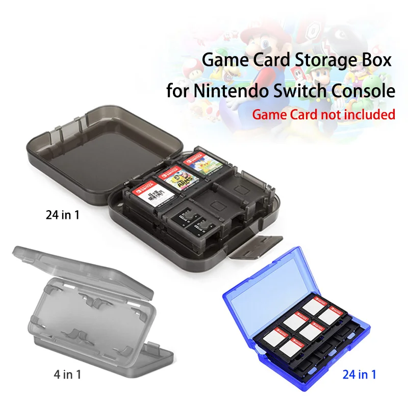 Portable Nintend Switch Travel Accessories 24 In 1 Game Card Case Micro SD Case Holder Hard Shell NS Storage Protector Box