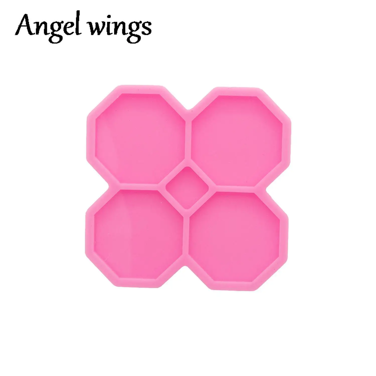 DY1026 1.7in Circle/Square/Hexagon/Octagon/Pentagram/Heart/Diamond Silicone Molds Epoxy Resin Mold for Phone Grip