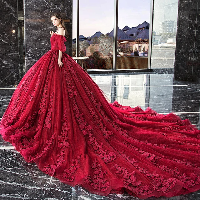 Plus Size Wedding Dresses Bride Plus Size Red Wedding Dress Wedding Dress Luxury Aliexpress