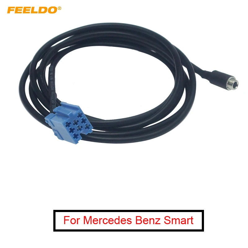 FEELDO Car Radio Audio Stereo 8-Pin 3.5mm Female Socket AUX Input Adapter for Mercedes Benz Smart 450 AUX Cable #AM6200