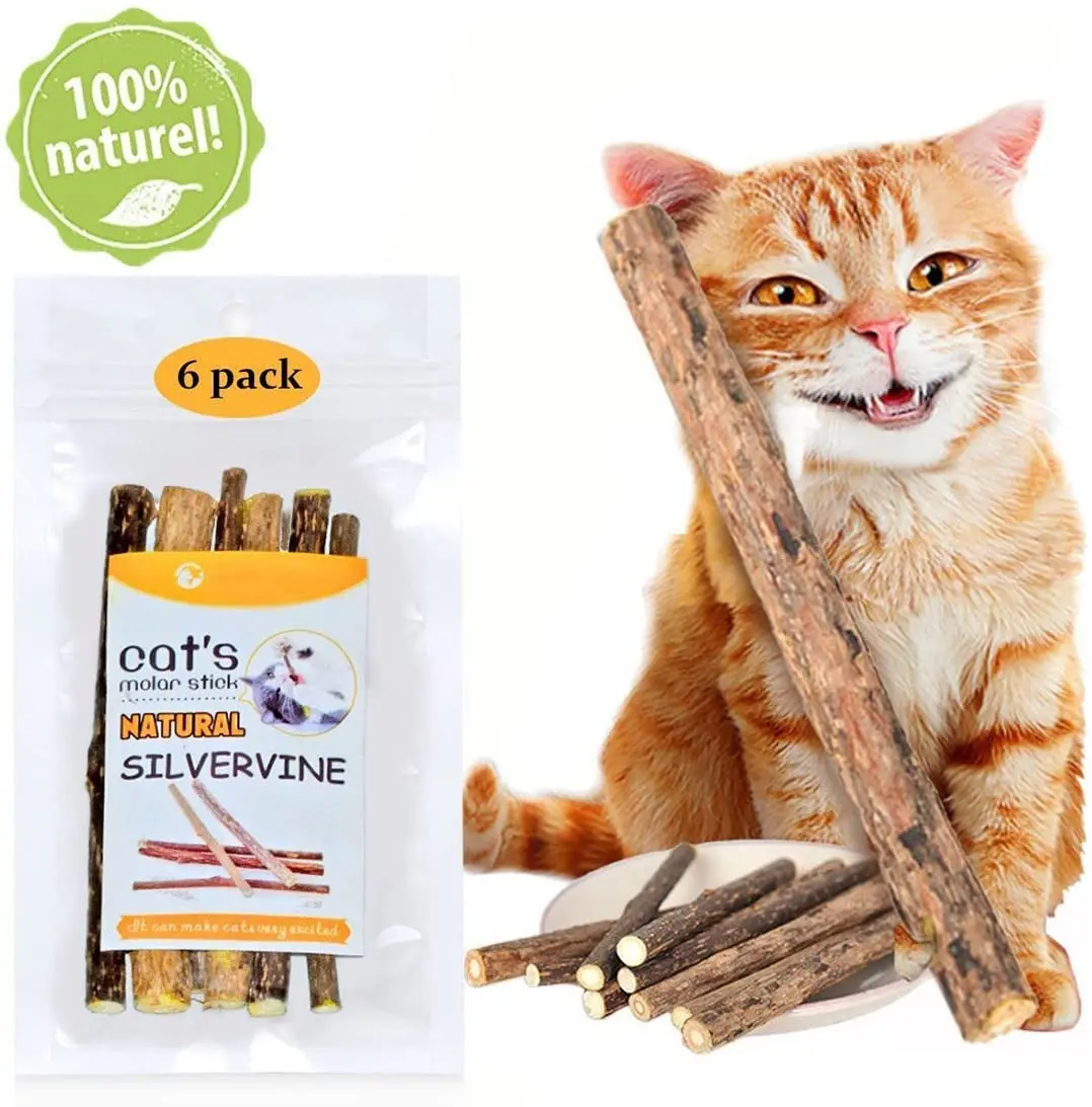 

Cat Chew Sticks 6pcs Catnip Catnip Cat Tooth Kitten Toy Liana Interactive Dental Chew Cleaning Natural Antlers Catnip for Cats