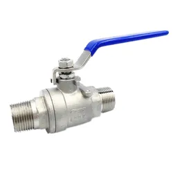 1PCS 304 Stainless steel ball valve 1/4'' 3/8'' 1/2'' 3/4'' Male Thread Valve Connector Joint Pipe Fitting Coupler Adapter