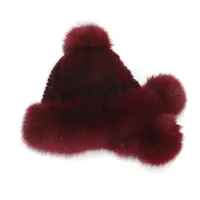Real Mink Fur Hat with Fox Fur Ball Earmuffs Protective Cap Winter Hat for Women Russian Autumn Hat Fox Fur Beanies Fall Bonnets - Image 6