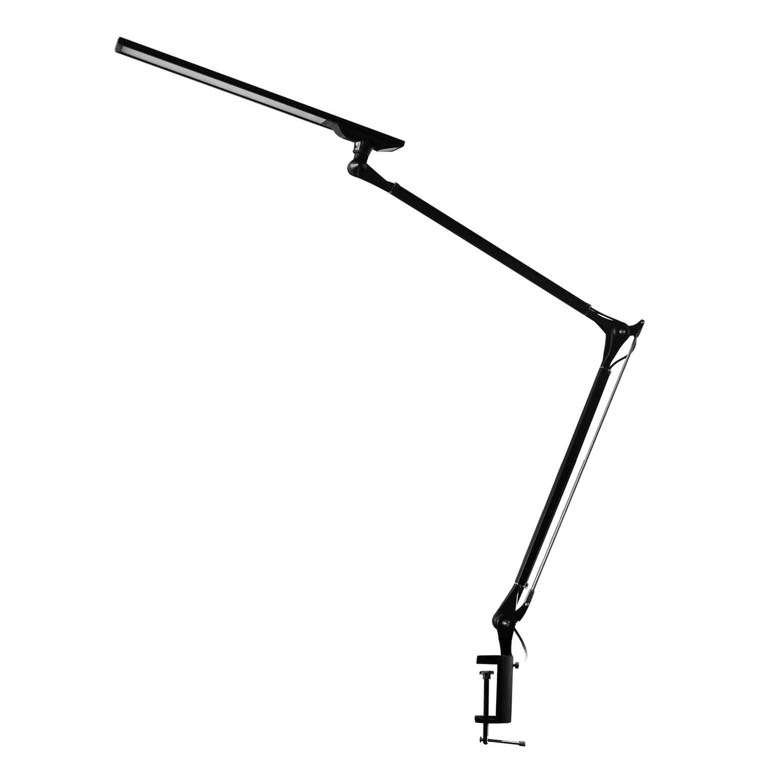 Touch Control Super Bright Eye-caring LED Flexible Long Arm Light Desk Lamp With Clamp 4 Color Mode And Stepless Dimmable