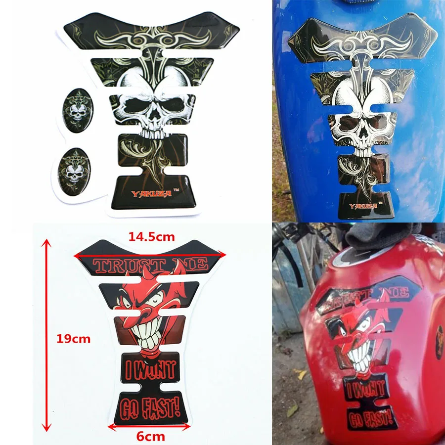 

3D Motorcycle Demon Skull Protector Decal Fuel Tank Pad Sticker for V-Strom 650 DL650 DL1000 DL1050 GSR400 GSR600 GSR750 SV1000