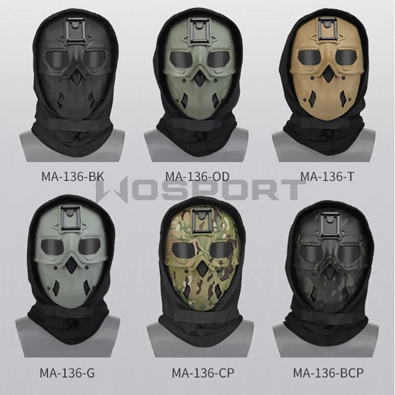 Outdoor Tactical Hood Half-face Mask Wild Suit Assassin Prophet Style for Airsoft  Paintball Hunting Halloween Mask Accessories