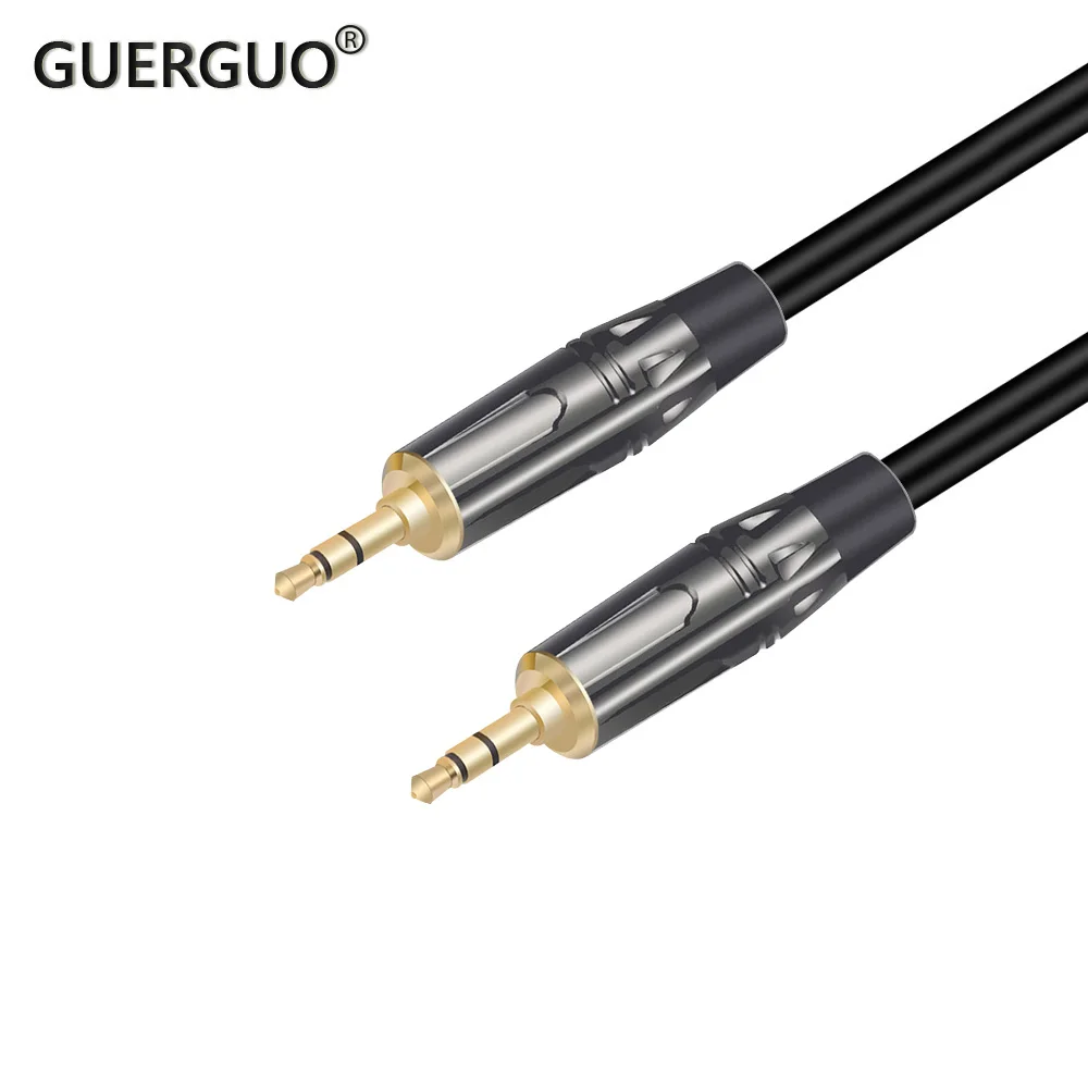 

3.5mm Step Type Gold Plated Jack Microphone Audio Extension Connector Stereo Cable Male to Male OFC AUX Shileded for AMP Mixer