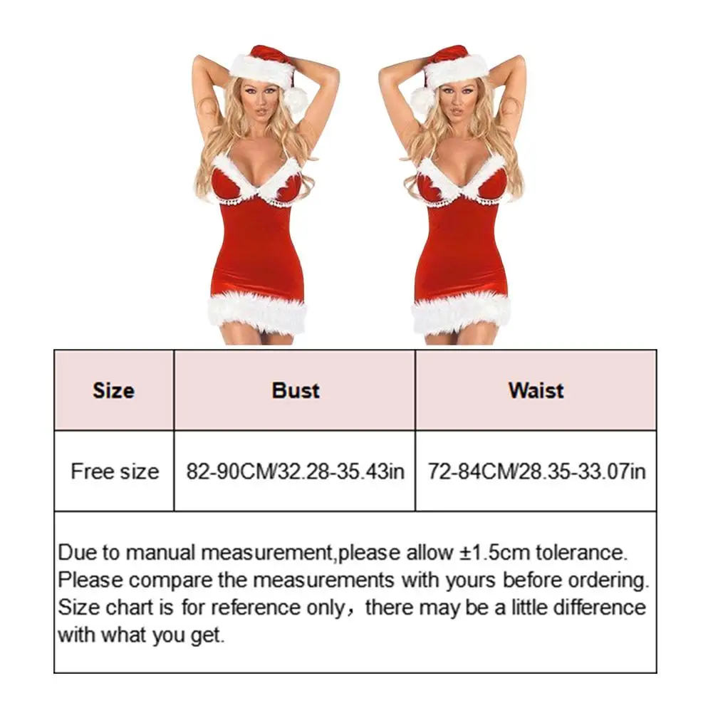 Frauen Santa Claus Kostüm Weihnachts mütze und Urlaubs kleid weibliche Santa Claus Kostüm sexy Weihnachts kleid rot Cosplay Kostüm