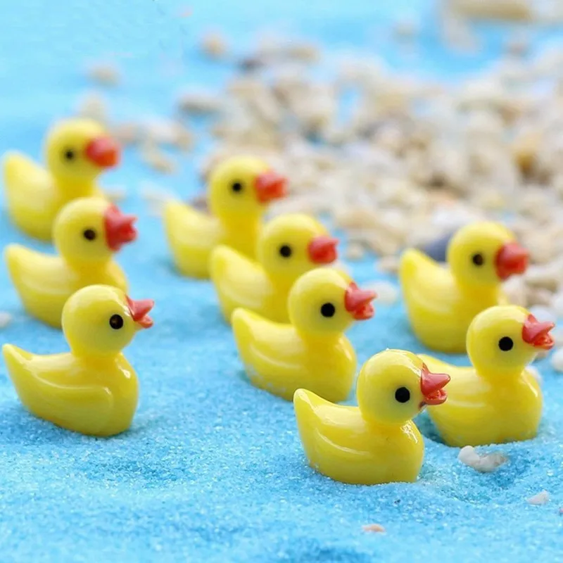 20Pcs Miniature Yellow Ducklings Ornaments Resin craftwork for Mossy microlandscape Fairytale Garden Easter Figurine Decorations