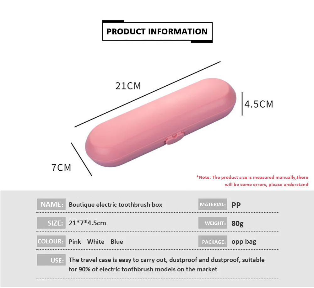 Electric Toothbrush Case Safe Teeth Brush Box Outdoor Tooth Brush Storage Camping Toothbrush Box For Oral X(Only Travel Box)