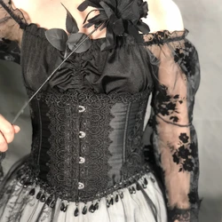 23cm Torso Lolita Style Steel Bones Tassel Goth Clothes Women Punk Gothic Underbust Short Corsets