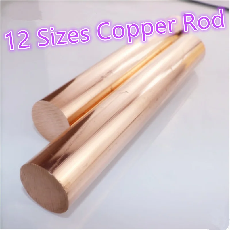 12 Tamanhos de Cobre Rod Comprimento 100mm Diâmetro 4/5/6/7/8/10/12/14/15/16/18/20mm Vara de Bronze T2 Cobre Bar DIY Peças dropshipping