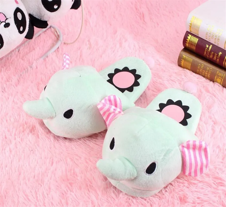 Women Winter Home Slippers Furry Unicorn Slippers Cute Cartoon Slides Snug Bedroom Slides Warm Cotton Slippers Indoor Slippers