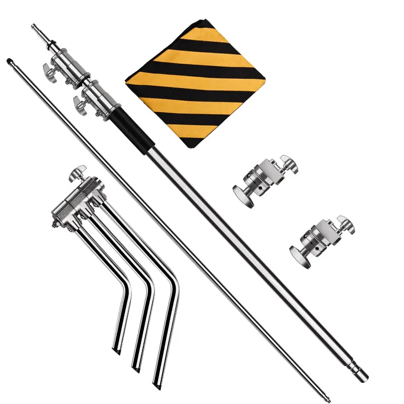 Studio Chụp Ảnh 2.6M/8.5FT Thép Không Gỉ Có Thể Gập Lại Ánh Sáng Ổn Định Giá Đỡ 3 Chân Đế Ma Thuật Chân Chụp Ảnh C-Chân Đế đèn, hộp Tản Sáng Softbox