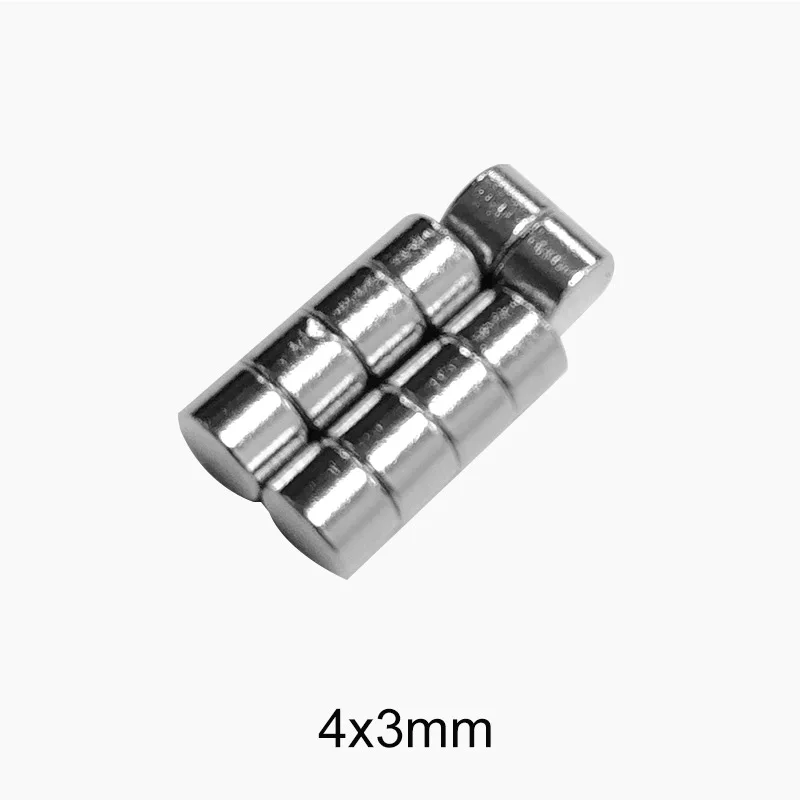 50~1500pcs 4x3 mm electro magnetics Small Round Magnets 4mmx3mm Sheet Neodymium Magnet disc 4x3mm Permanent NdFeB Magnet 4*3