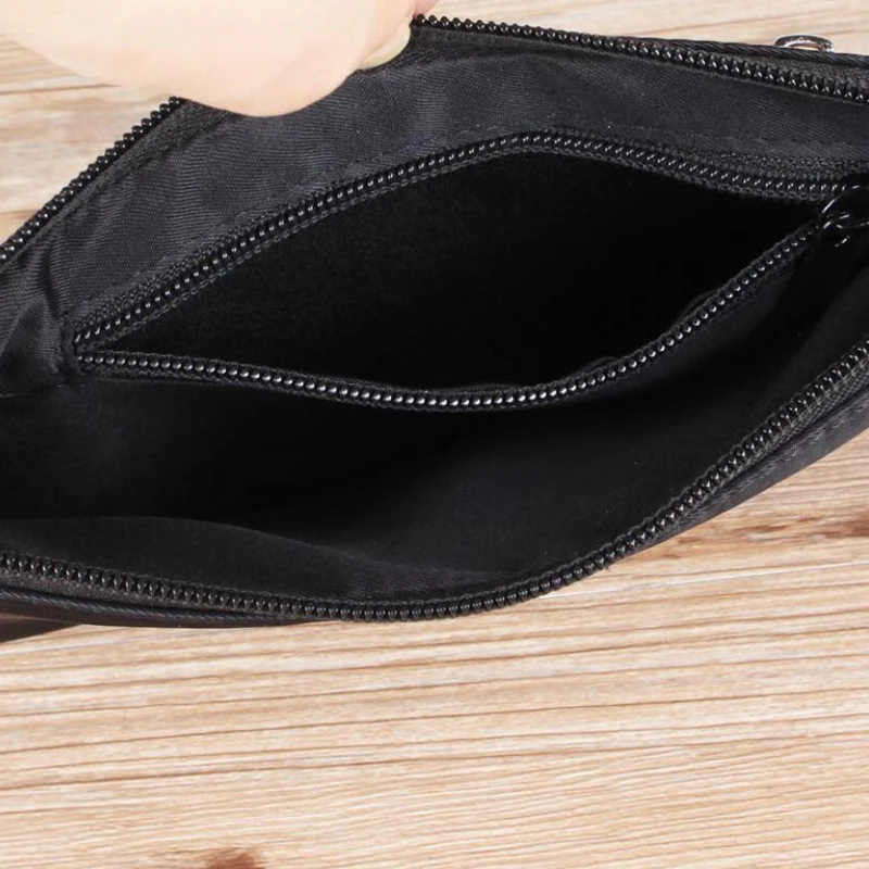 Bolsa de embreagem Oxford macia masculina, bolsa estilo comercial, bolsa de cintura masculina, bolsa de lazer, moda