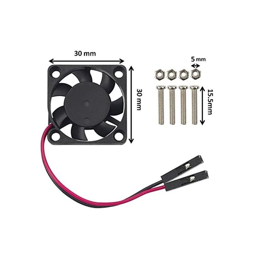 3PCS For Raspberry Pi Brushless CPU Cooling Fan Heatsink Cooler Radiator 3.3V 5V for Raspberry Pi4 Pi3 B+, Pi 3, Pi 2, Pi 1 B+