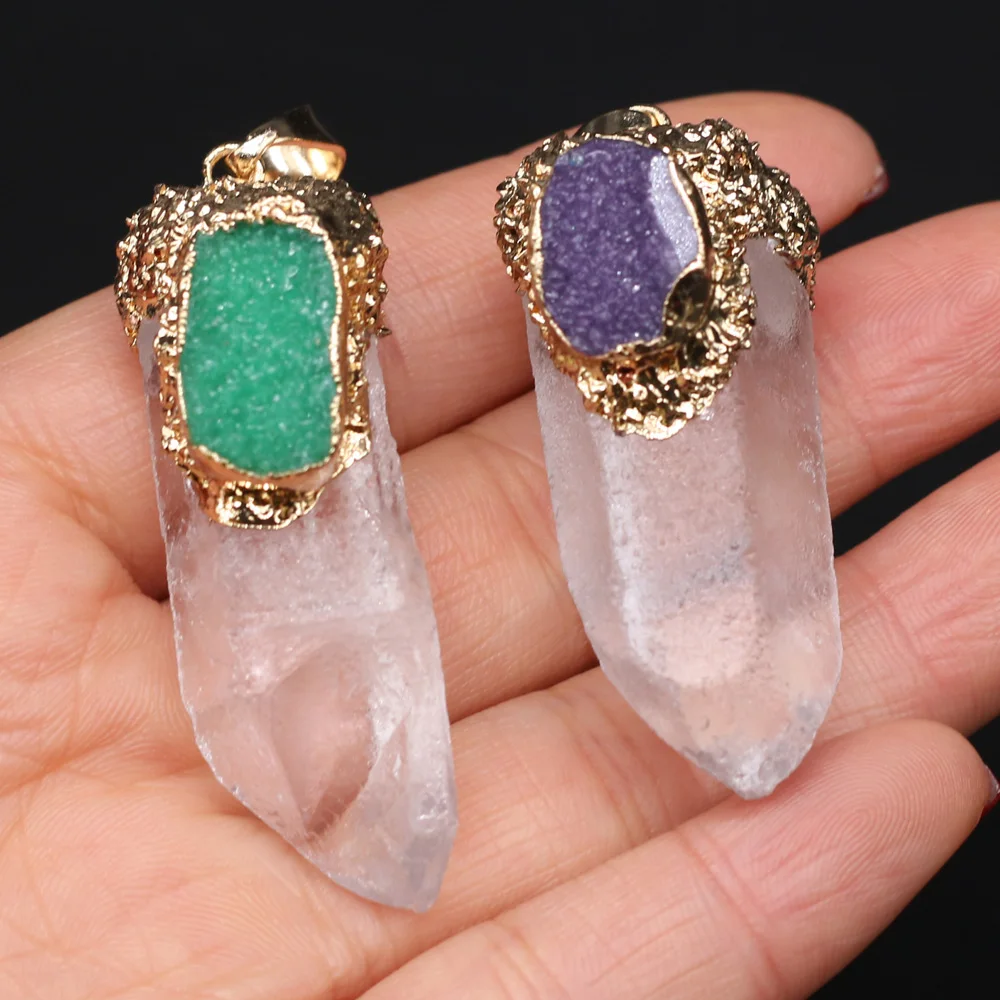 Natural Stone Pendants irregular Crystal Cluster Exquisite Agates Charms for jewelry making DIY necklace bracelet accessories