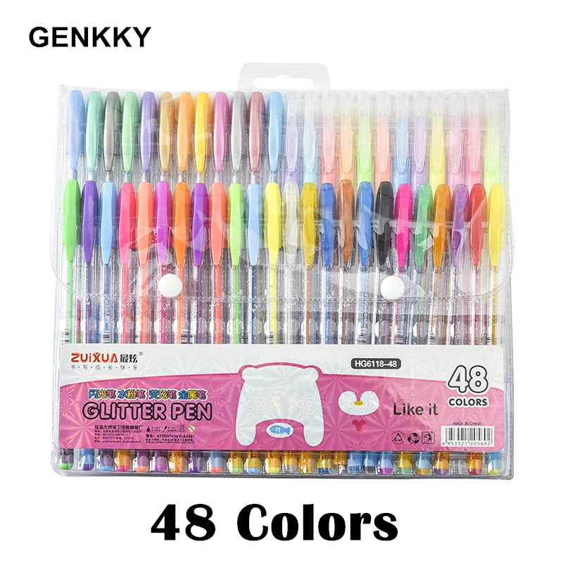 

12/24/36/48/Set Colors Gel Pens Set Glitter Gel Pen For Adult Coloring Books Journals Drawing Doodling Art Markers Set