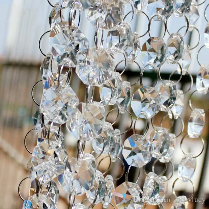 

30 шт./лот 14 мм акриловые бисеры Свадебные дорожные свинцовые аксессуары хрустальные Восьмиугольные бусины цепочка для занавесок «сделай сам» гирлянда подвеска Украшение