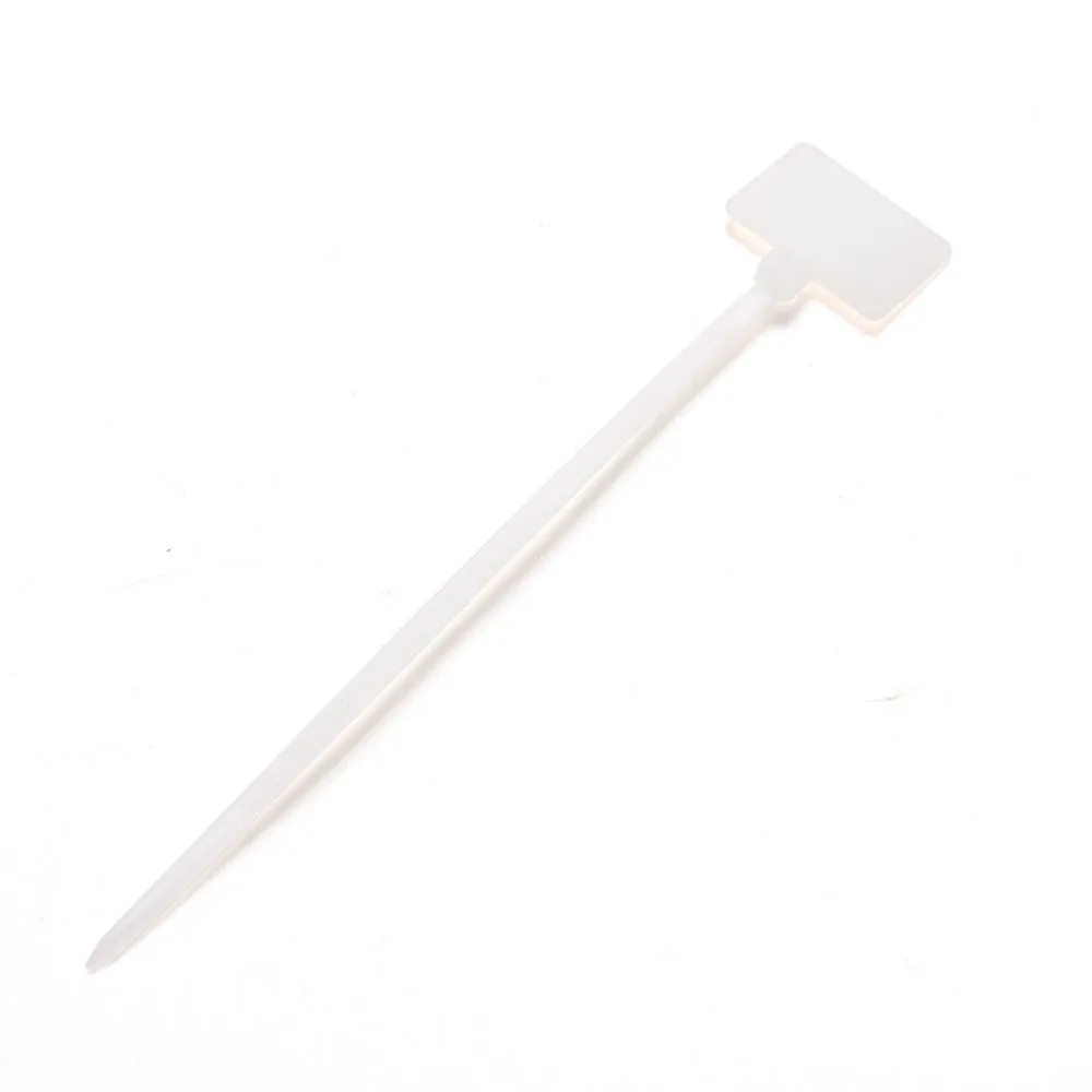 White 100Pc Nylon Self-Locking Label Tie Network Cable Marker Cord Wire Strap Zip Zip Ties Write Wire Power Cable Label Mark Tag