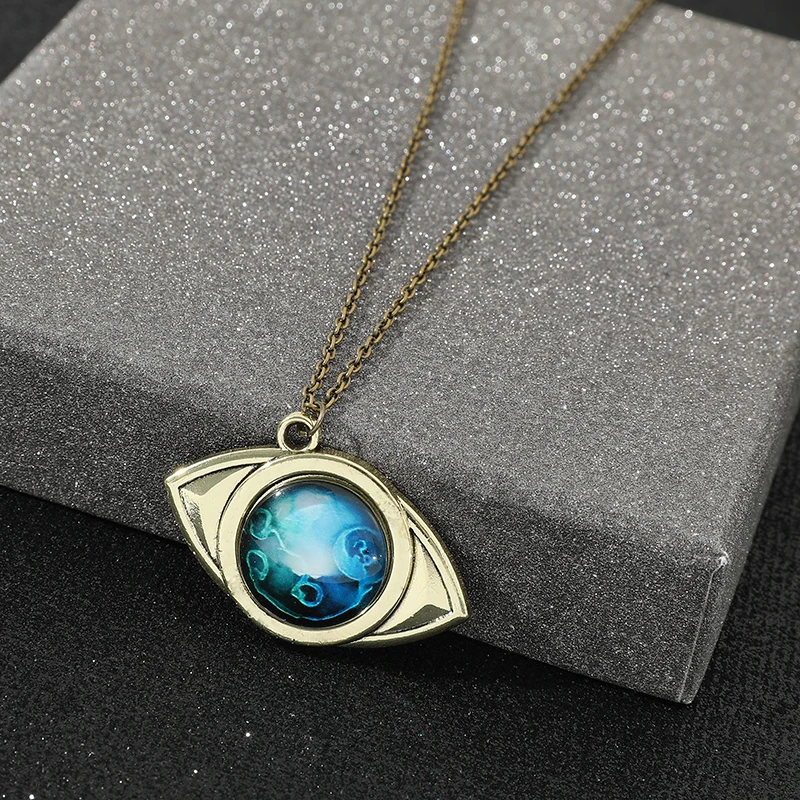 Anime Promised Neverland Emma Amulet Eye-Shaped Pendant Necklace Cosplay Props Men and Women Fashion Accessories