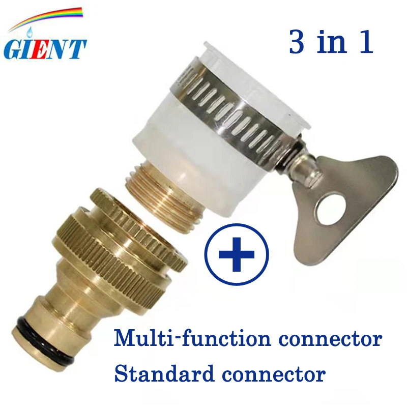 

Brass Kitchen Hose Adapter Faucet Water Gun Quick Connector Mixer Hose Adapter Tube Joint Fitting Garden Watering Tools