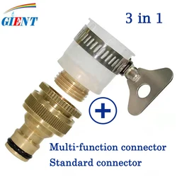 Brass Kitchen Hose Adapter Faucet Water Gun Quick Connector Mixer Hose Adapter Tube Joint Fitting Garden Watering Tools