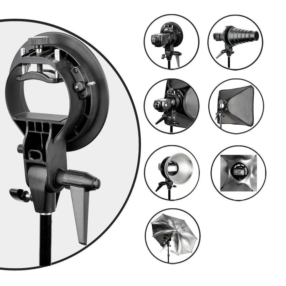 PRO Godox S-Type Durable plastics Bracket Bowens Mount Holder for Speedlite Flash Snoot Softbox Photo Studio Accessories