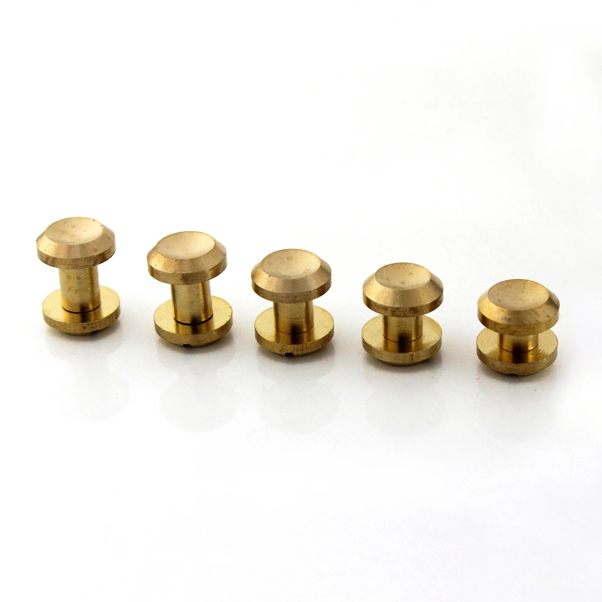 10pcs Solid Brass Concave Head  Binding Chicago Screws Nail Rivets for Photo Album Leather Craft Studs Belt Wallet Fasteners