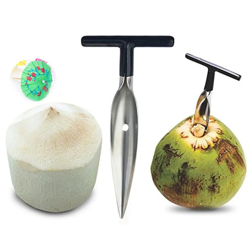 Stainless Steel Coconut Knife Coconut Opener Stainless Steel Coconut Opener Scraper Knife Coconut Punch Opener Gadgets Tools