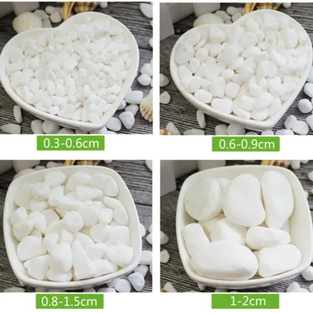 White Garden Paving Pebbles, Aquarium, Vase, Plants Growing, Decorative Bonsai Pebbles, Gardening Media, 500g