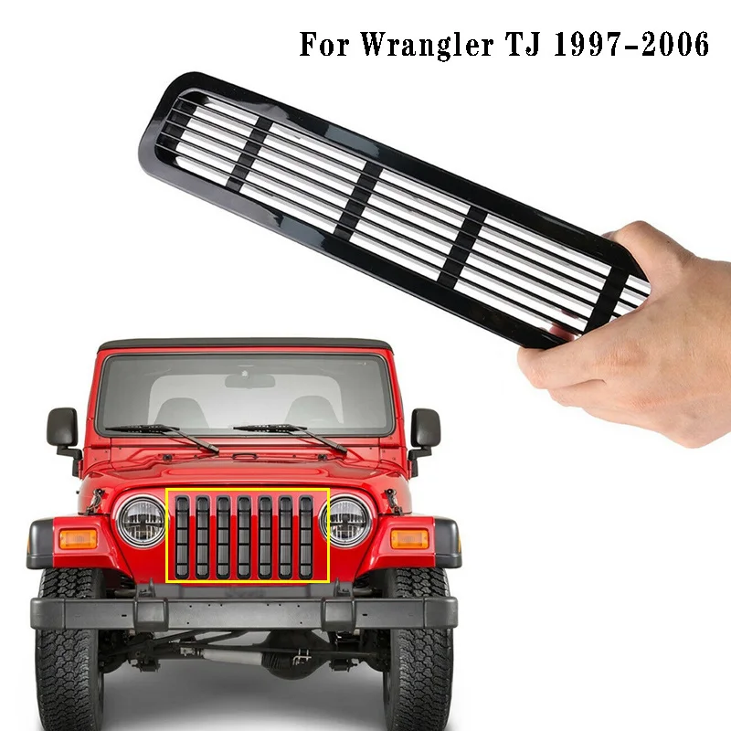 Front Bumper Racing Grill Insert For Jeep Wrangler TJ 1997-2006 Grille Cover Exterior Accessories