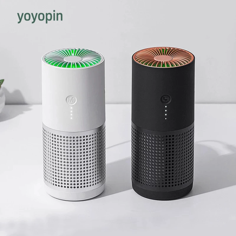 

2021 New AP02 Air Purifier For Home Ozone Generator HEPA Filters Desktop Purifier Night light Rechargeable Car Air cleaner