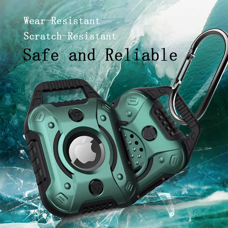 Luxury Case For AirTag Protector Shockproof Cover Keychain Locator Anti-Drop Lost Hard Mecha Shell Scratch For Apple AirTag Case