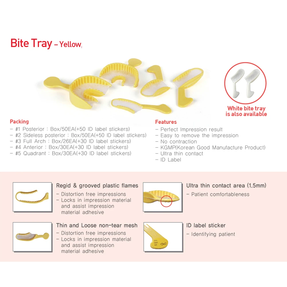 Dental Supplies and Equipment Impression Materials Partial Trays Disposable Silicone Putty Bite Registration Tray Dentist Tools