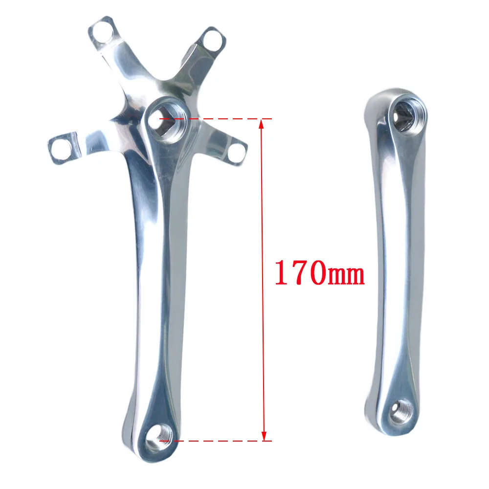 110 BCD Crankset 53/39T 170 MM Road Bike Crank aluminum Tooth Plate steel Folding Bicycle Double System Silver Five Claw