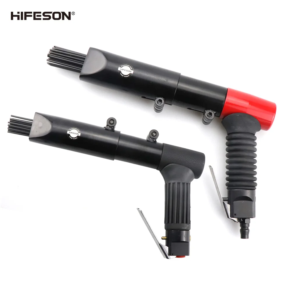 HIFESON Pneumatic Metal Gun-shaped Air Rust Removal Lacquer 19PCS 3mm Round Head Steel Needle Standard/Strong Version