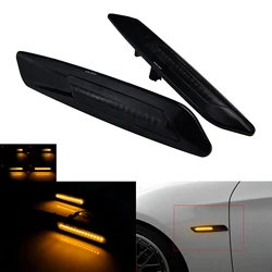 2x For BMW E60 E61 E90 E91 E92 E93 E82 E88 E46 Dynamic Amber LED Side Marker Indicator Repeater Light Lamps