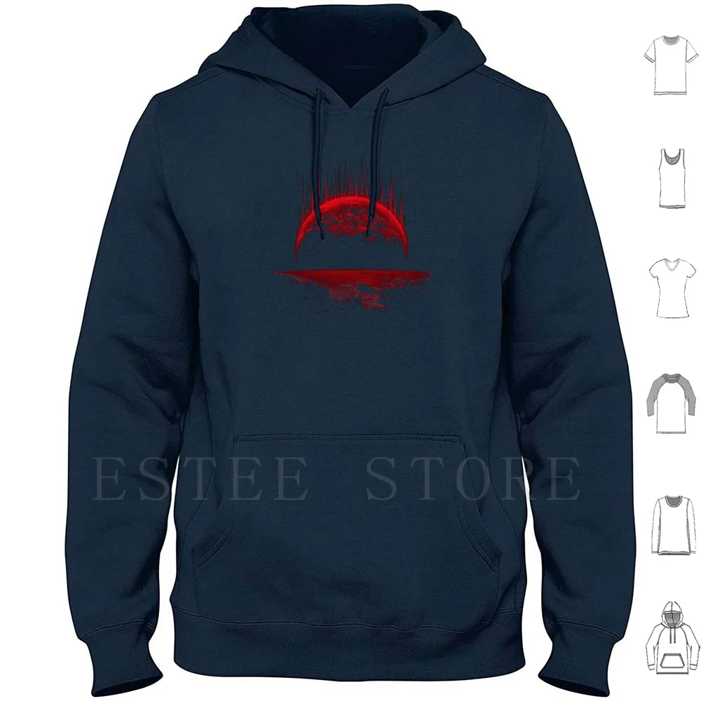 Lost Home! Colosal Future Sci-Fi Deep Space Scene In Diabolic Red Hoodies Long Sleeve Space Universe Galaxy Planet