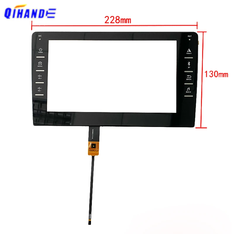 

8/9inchFor 280*130mm 6Wires 6Pin With Button GPS Navigation Digitizer Glass Monitor Industrial Touch Screen Car Multimedia Radio