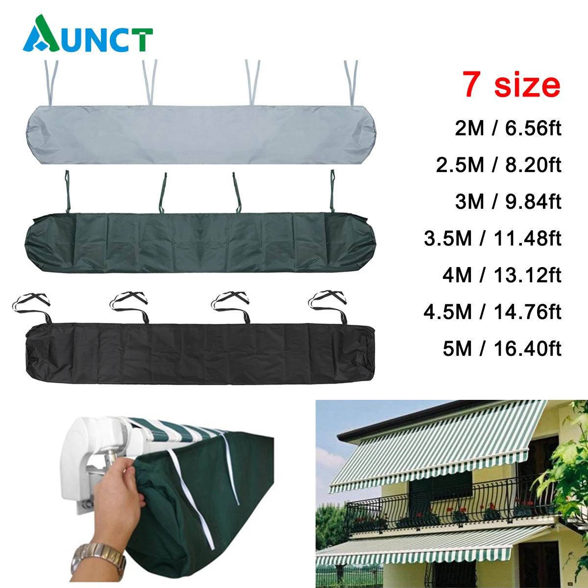 7 Sizes Patio Awning Winter Storage Bag Yard Garden Shelters Rain Weather Cover Protector Sun Canopy Oxford 2/2.5/3/3.5/4/4.5/5m