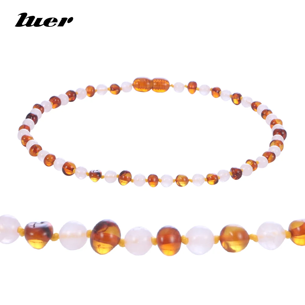 

LUER 16 New Design Amber Bracelet/Necklace Baby Teething Natural Amber Beads Women Jewelry Gift Amber Suppliers 100 Styles